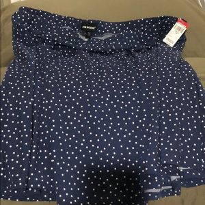 Blue and white polka dot skater skirt